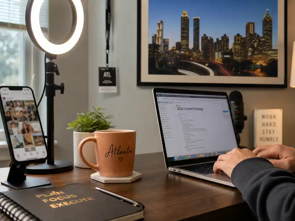 Home office with smartphone for where is NeNe Leakes now in 2026 social media and comeback era