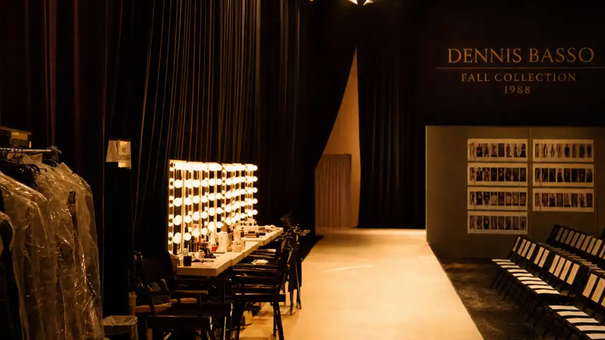 Where is Paulina Porizkova now — empty fashion runway backstage evoking 1980s supermodel era
