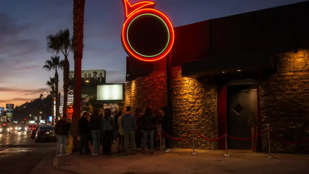 Where is Pauly Shore now 2026 — Sunset Strip comedy club exterior at dusk evoking his Comedy Store legacy