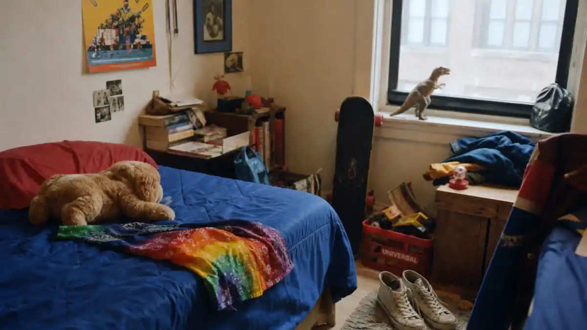 Where is Soleil Moon Frye now 2026 — colorful 1980s kid bedroom with rainbow bandana evoking Punky Brewster era