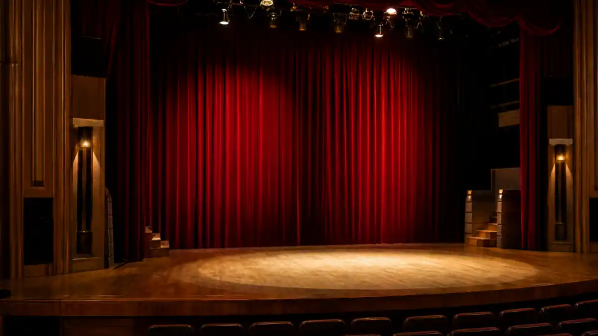 Where is Victoria Justice now — empty Hollywood Arts theater stage evoking Victorious Nickelodeon lead era