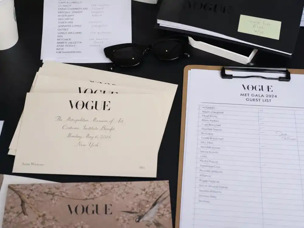 Vogue editorial desk where who decides who attends the Met Gala guest list gets curated before invitations mail