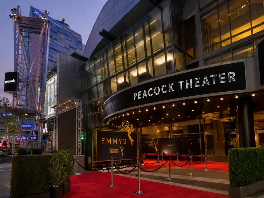 Peacock Theater at L.A. Live in Los Angeles where who is hosting the Emmys 2026 will be answered on Sept. 14 for the 78th Primetime Emmy Awards