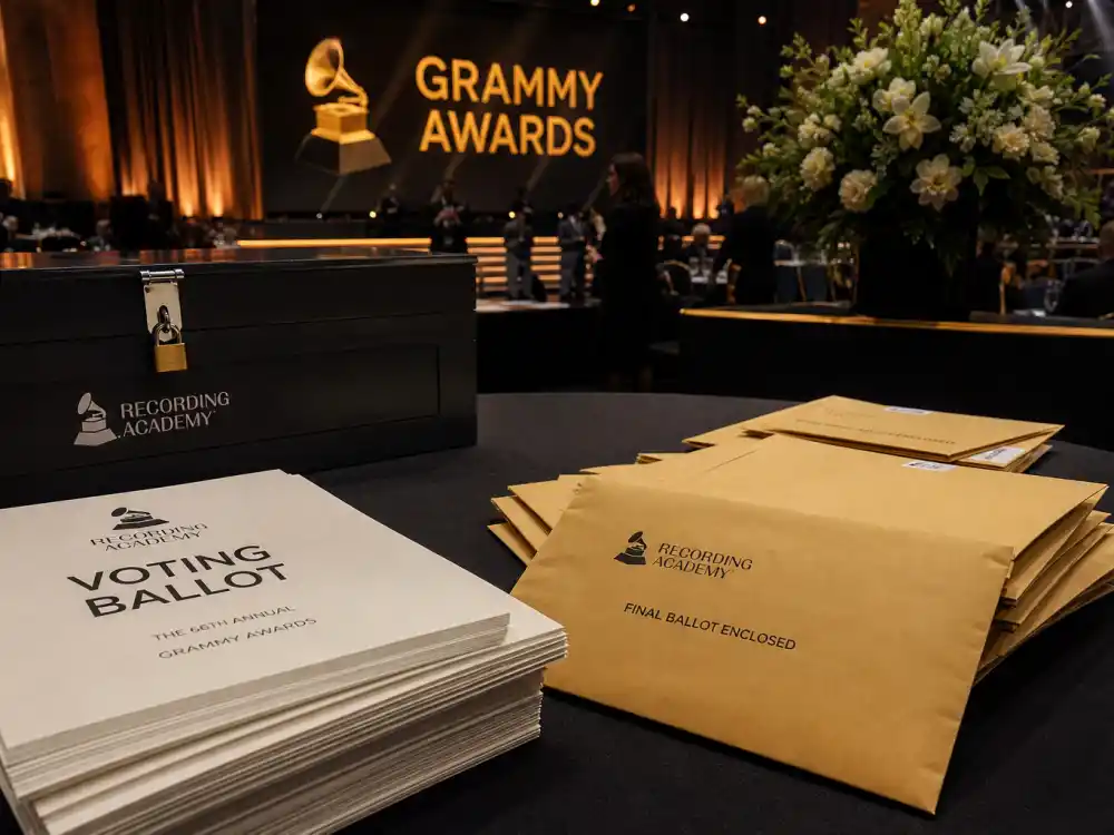 Voting ballots illustrating how Recording Academy members decided who won album of the year Grammys 2026 on Music's Biggest Night