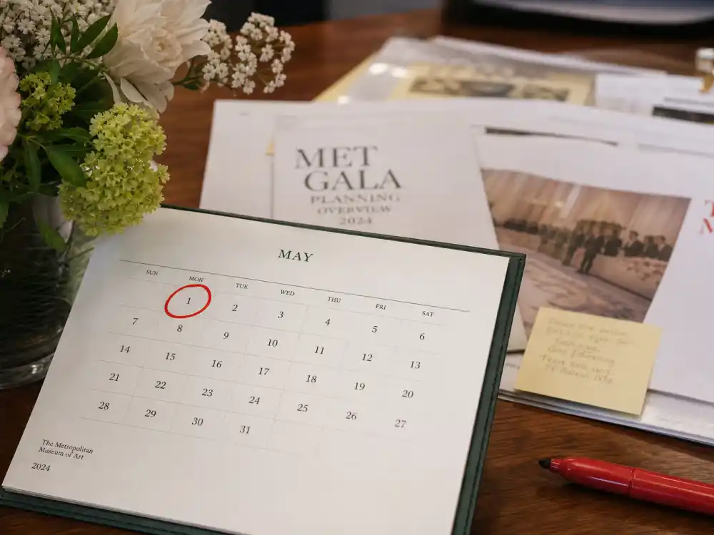 May calendar with the first Monday circled — why is the Met Gala always the first Monday in May is locked into museum and Vogue planning calendars each spring