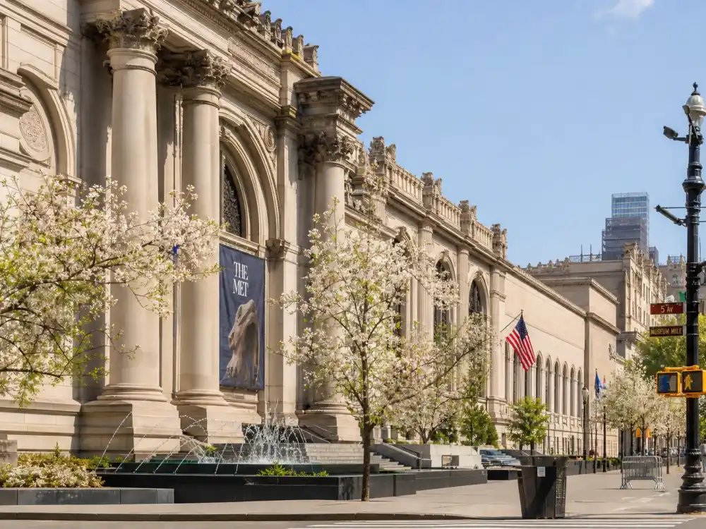 Metropolitan Museum of Art exterior in spring May — why is the Met Gala always the first Monday in May ties the benefit to the Costume Institute exhibition opening season