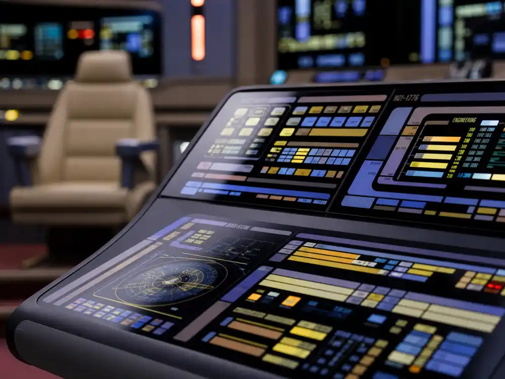 A Star Trek style helm console representing Wil Wheaton as Wesley Crusher on The Next Generation