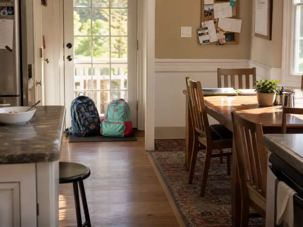 Suburban kitchen morning light for Zachery Ty Bryan fatherhood and family life amid legal battles