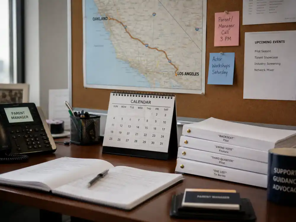 Entertainment manager desk with Oakland to Los Angeles map for Zendaya parents resemblance explained Kazembe Ajamu Coleman manager role