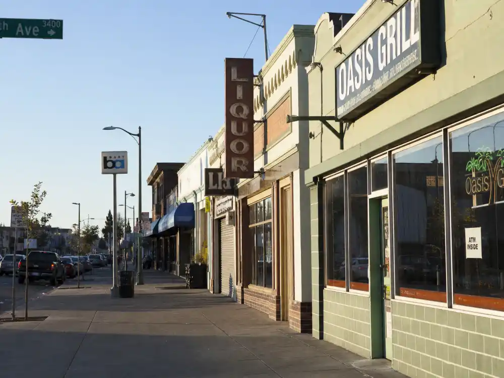 Fruitvale Oakland California street scene for Zendaya parents resemblance explained hometown where Claire Stoermer taught