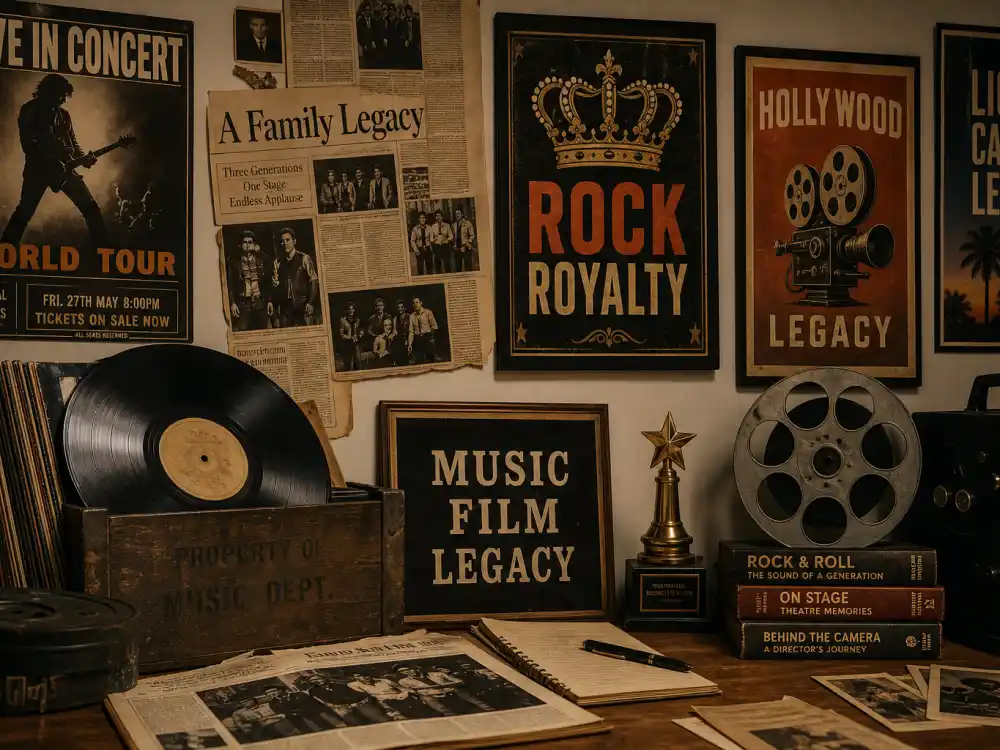 Music and Hollywood family legacy mood board for Zoe Kravitz celebrity kid turned A-list star Lenny Kravitz Lisa Bonet lineage editorial without identifiable faces