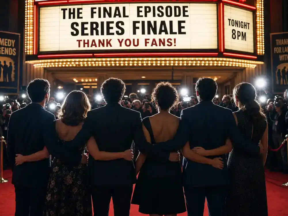Friends cast net worth 2026 ranked reunion — six actor silhouettes on director chairs facing studio lights during reunion special filming from behind