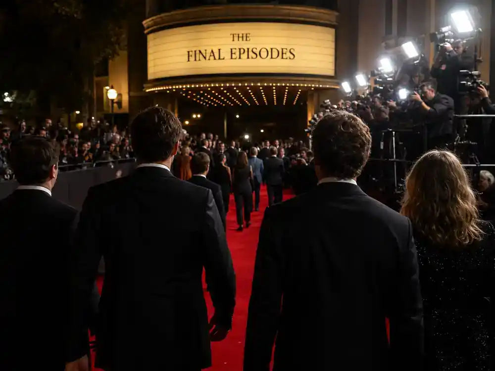 House of the Dragon season 3 cast guide HBO premiere — cast silhouettes walking red carpet toward theater entrance with photographers at evening event