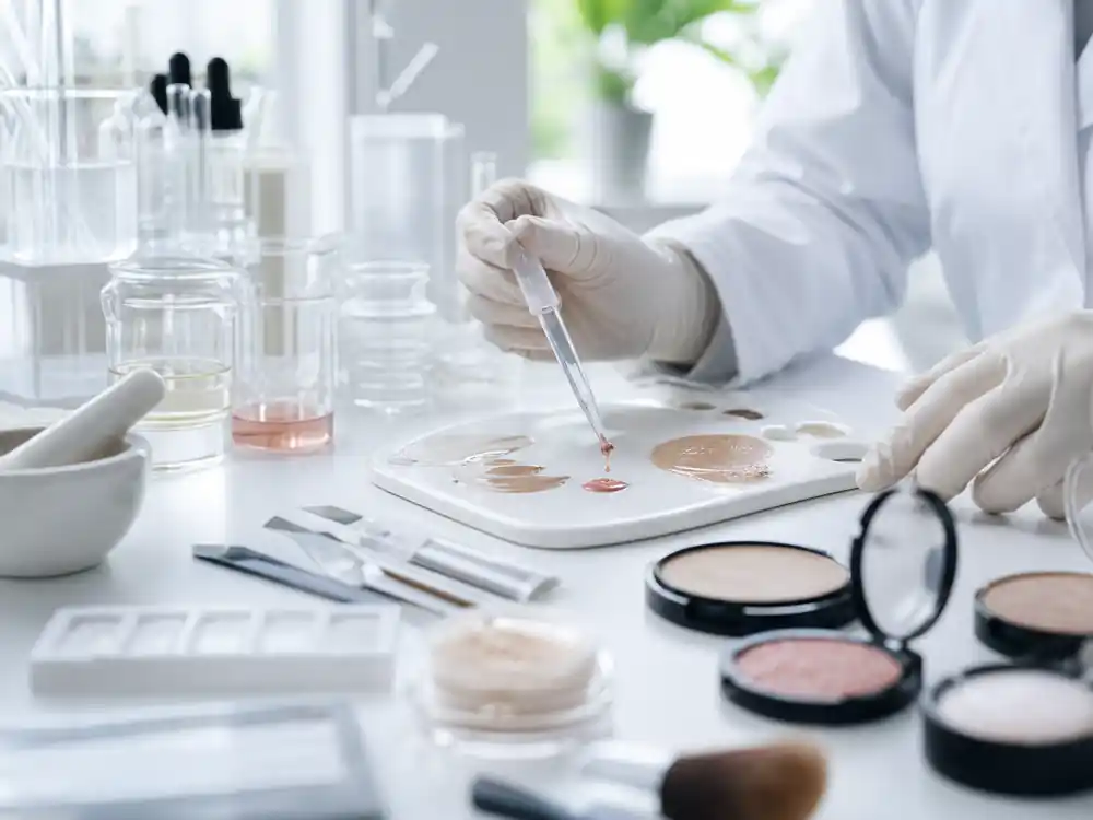 Cosmetics lab bench where how much is Ariana Grande worth beauty equity is formulated