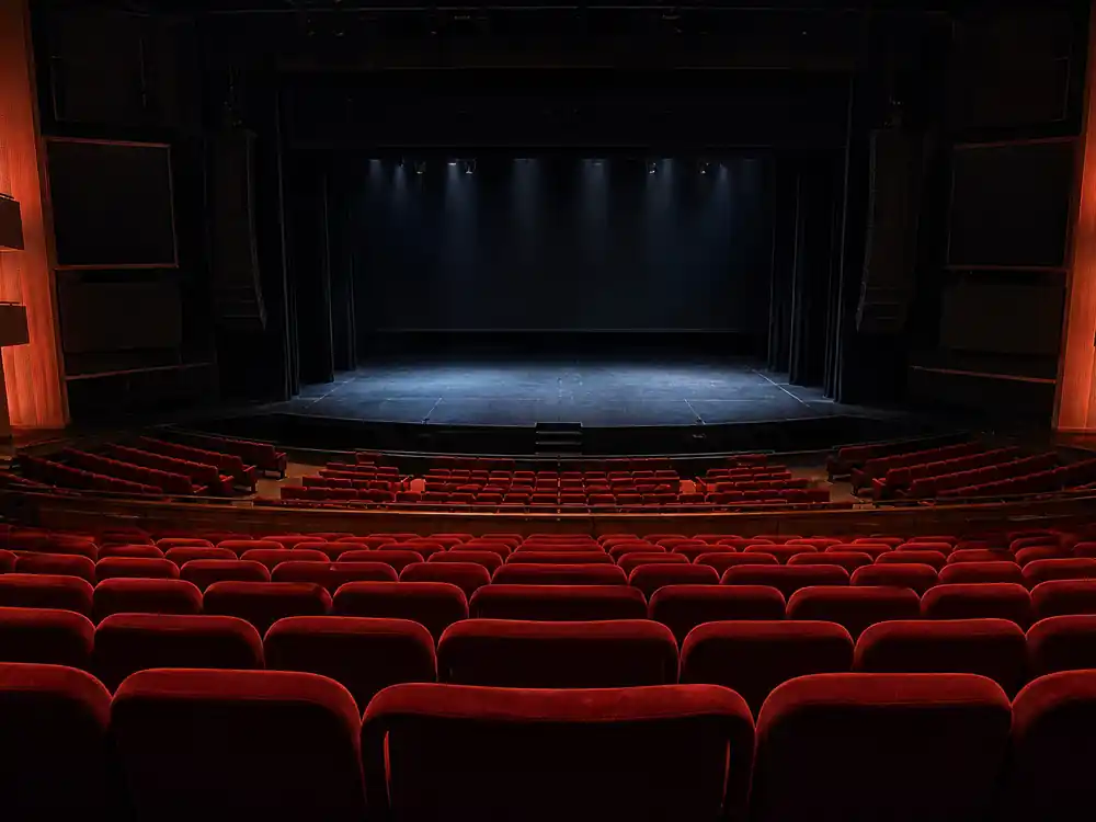 Empty Las Vegas theater from the last row tied to how much is Bruno Mars worth residency gross