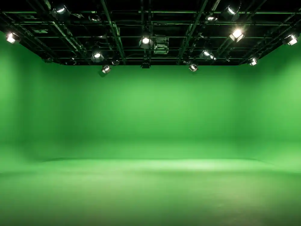 Empty green-screen cyclorama studio tied to richest YouTubers 2026 content production